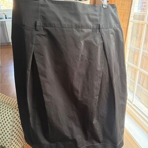 Women's Black Pencil Skirt with Front Tucks